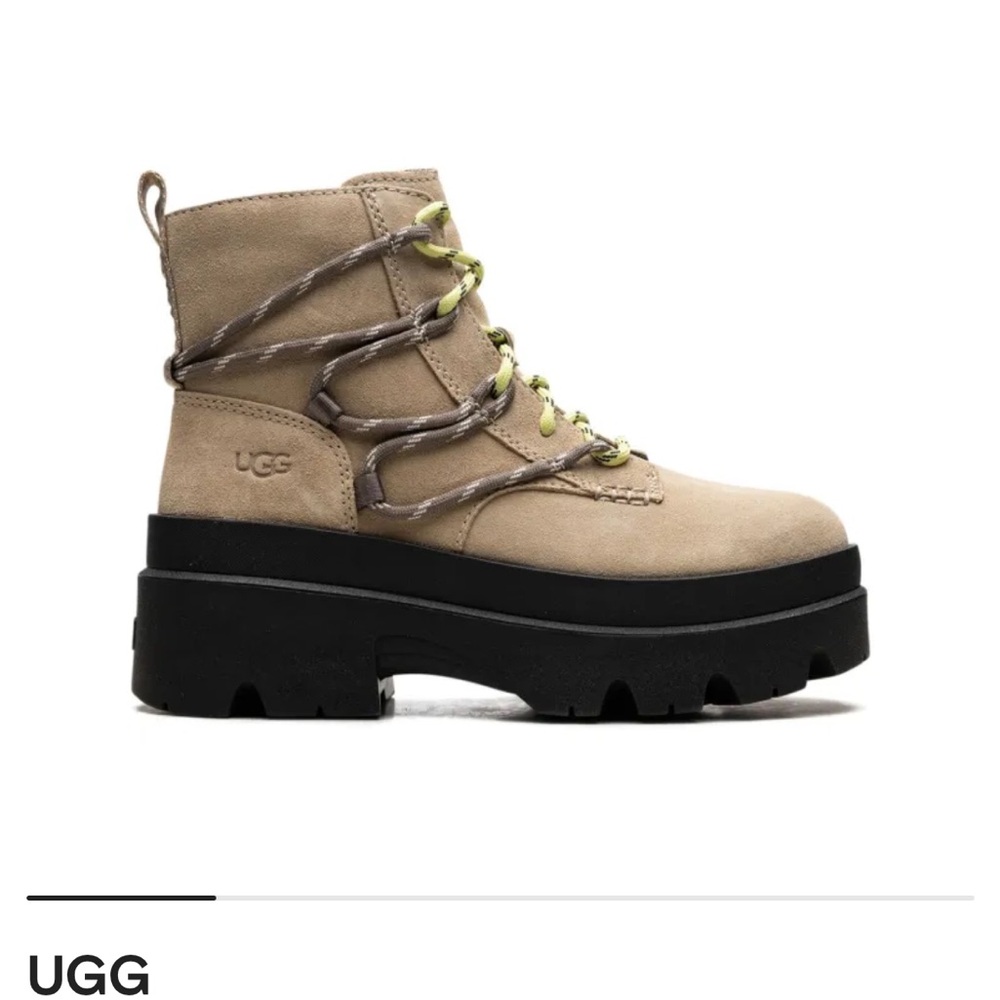UGG Tan and Black Winter Boots with Platform Sole